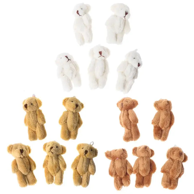 Mini Kawaii Teddy Bear Plush Toys – Set of 5 Pearl Velvet Stuffed Dolls