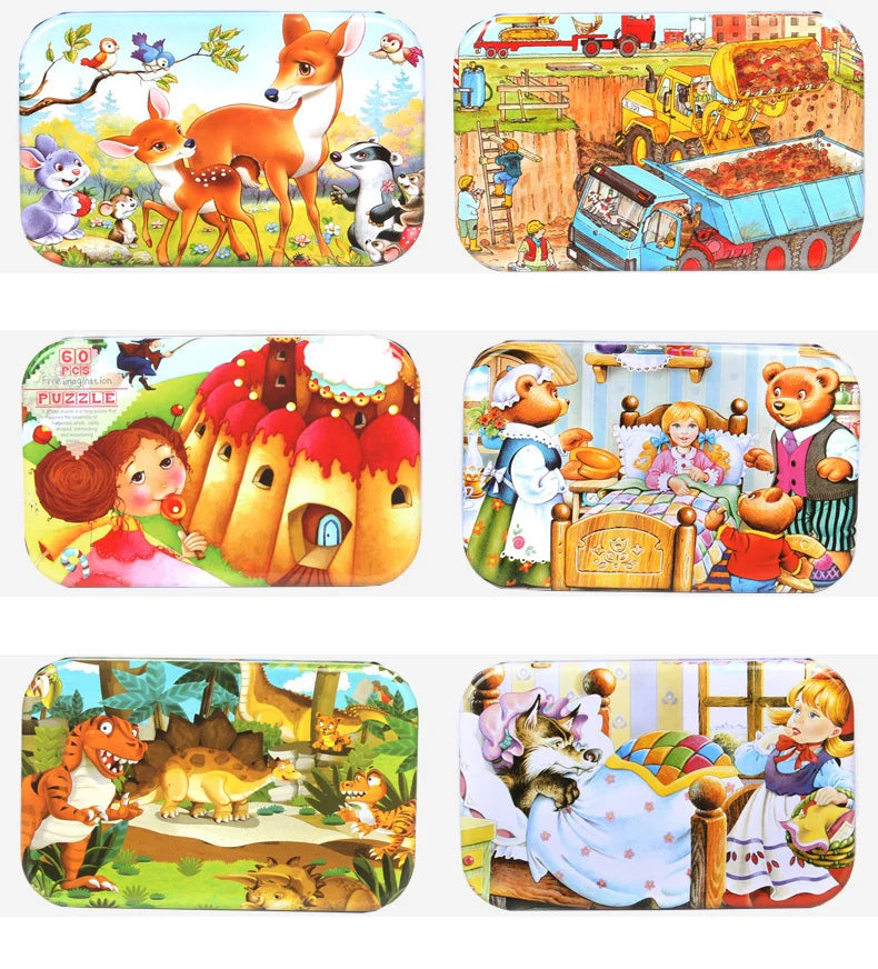 60-Piece Wooden Jigsaw Puzzle for Kids – Cartoon Ocean Animals