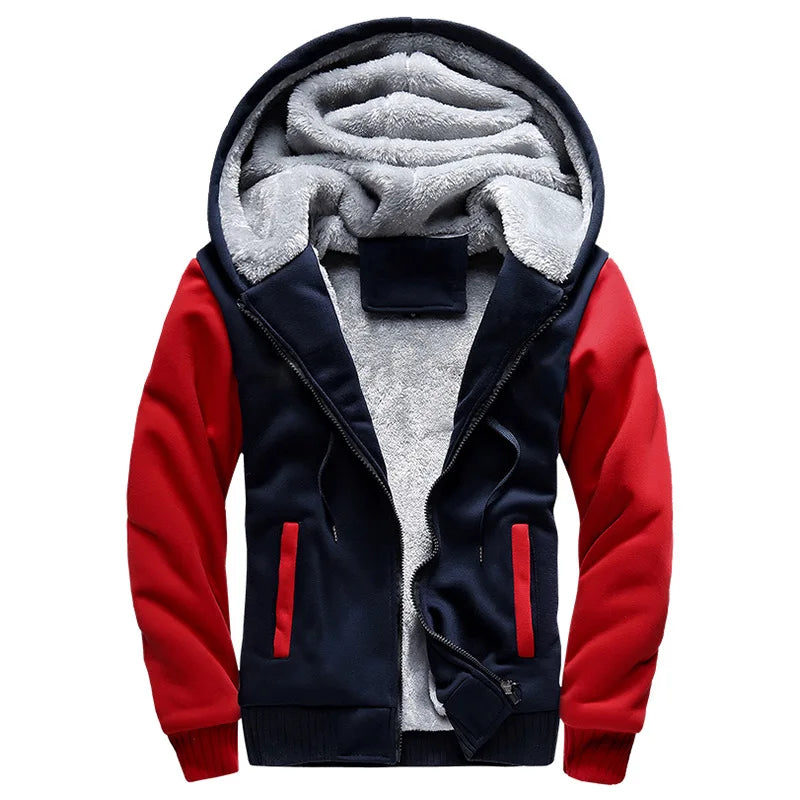Men's Fleece-Lined Camouflage Winter Hoodie Jacket