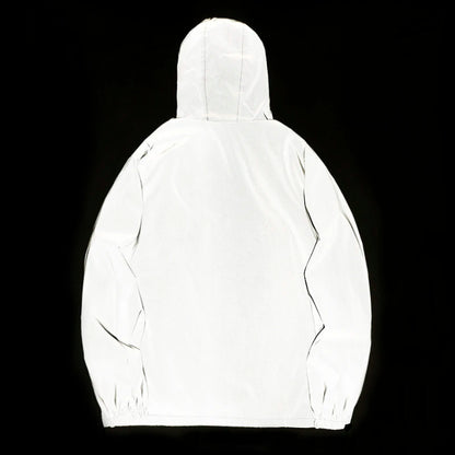 Men's Reflective Windbreaker Hooded Jacket Waterproof