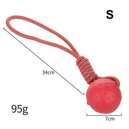 Rubber Dog Ball Toy – Bite-Resistant Solid Ball for Puppies & Large Dogs (S–XL)
