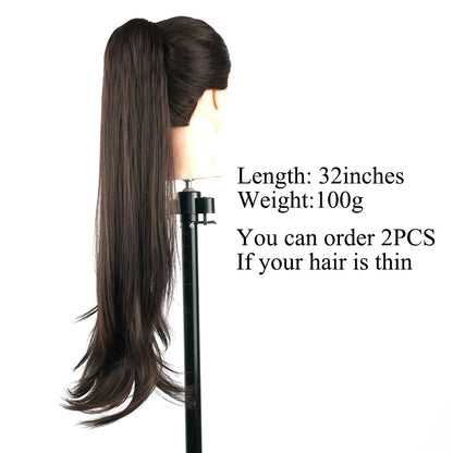 Ponytail Hair Extension - 32" Long Layered Synthetic Wrap Hairpiece