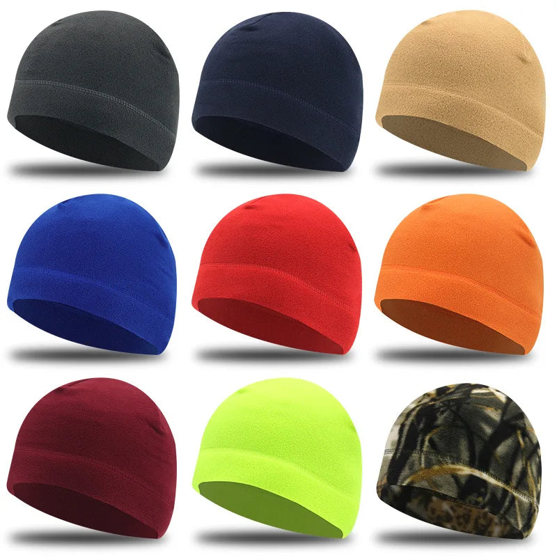 Polar Fleece Beanie Hat – Warm Windproof Winter Cap for Men & Women