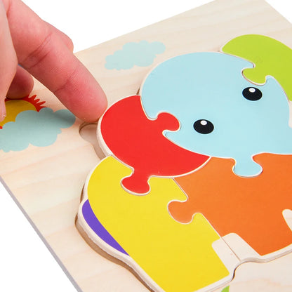 Wooden 3D Animal Puzzle for Babies – Educational Jigsaw Toy