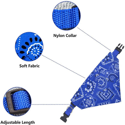 Pet Bandana Collar Scarf – Adjustable Washable Dog & Cat Neck Accessory