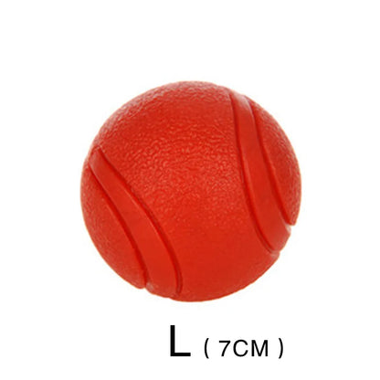 Rubber Dog Ball Toy – Bite-Resistant Solid Ball for Puppies & Large Dogs (S–XL)