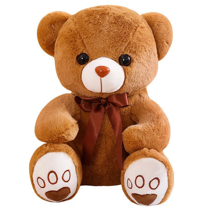 Teddy Bear Plush Stuffed Animal with Bow – Soft Huggable Doll