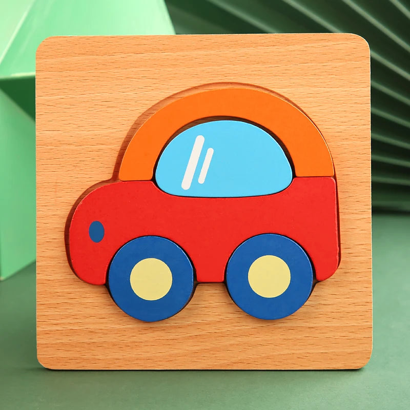 3D Wooden Puzzle for Kids – Cartoon Animal Jigsaw Learning Toy