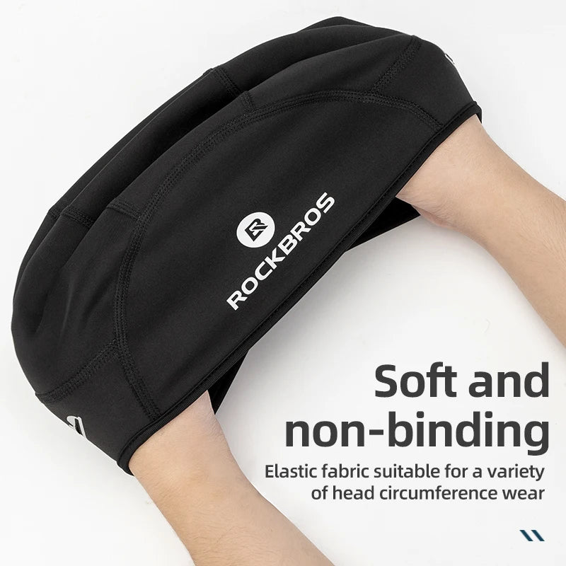 ROCKBROS Winter Cycling Cap Windproof Thermal Fleece Skull Cap with Ear Covers