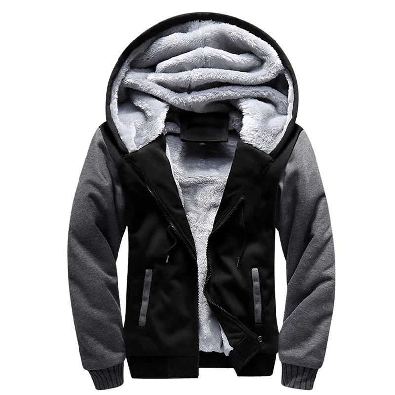 Men's Fleece-Lined Camouflage Winter Hoodie Jacket