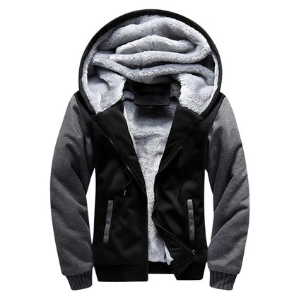 Men's Fleece-Lined Camouflage Winter Hoodie Jacket