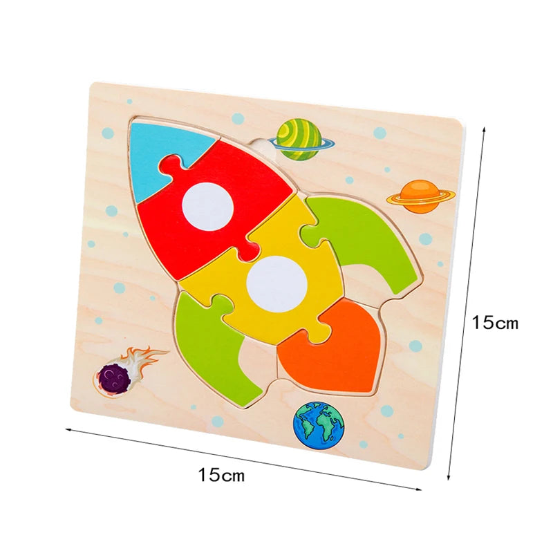 Wooden 3D Animal Puzzle for Babies – Educational Jigsaw Toy