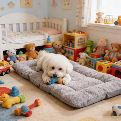 Plush Dog Bed Mat – Thick Soft Crate Pad for Small to Large Pets