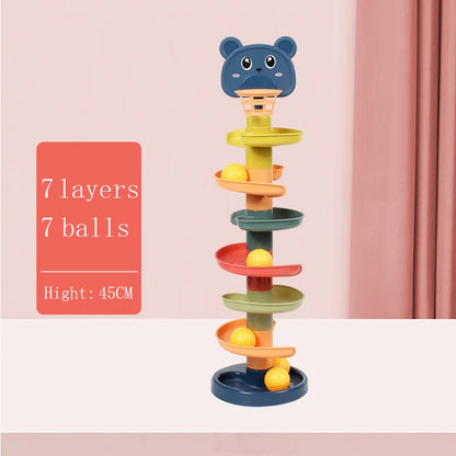 Montessori Rolling Ball Tower Baby Toy – Stacking Activity for Ages 1-3