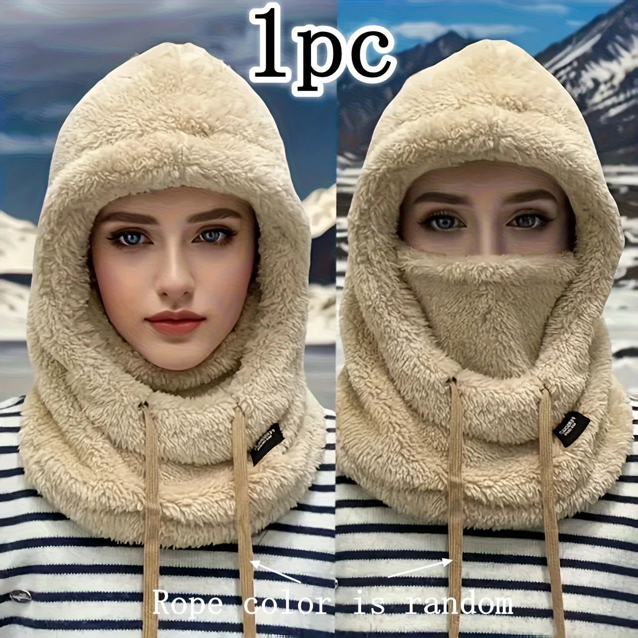 Winter Fleece Balaclava Hood Hat with Face Mask