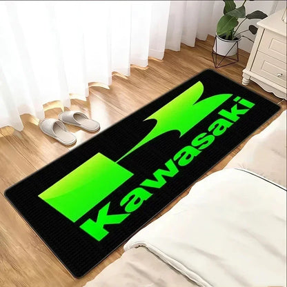 Kawasaki Motorcycle Area Rug Anti-Slip Floor Mat for Garage & Home Decor