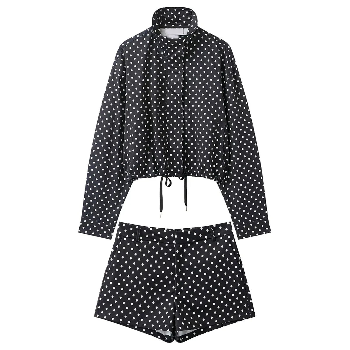 Women's Polka Dot Jacket & Shorts Set