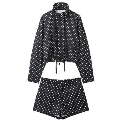 Women's Polka Dot Jacket & Shorts Set