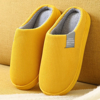 Women S Men Thick Soft Bottom Home Slippers Household Plush Anti-Slip Thermal Indoor Winter - Soft