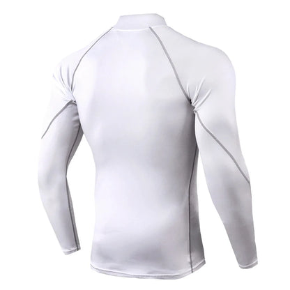 Men's Compression Shirt Long Sleeve Quick-Dry Gym Running Workout Top