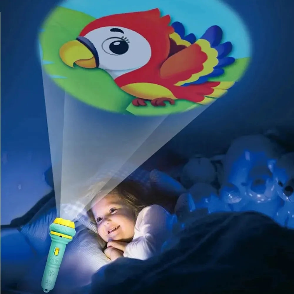 Kids Projector Flashlight – 10 Cards, 80 Patterns, Night Light