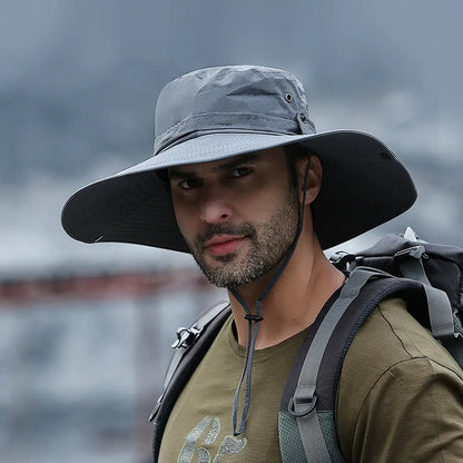 Men's UV Protection Wide Brim Sun Hat – Outdoor Fishing & Hiking Cap
