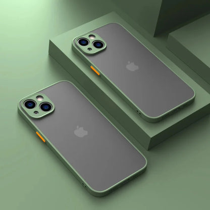 Shockproof Armor Matte Case Iphone 16 15 14 Plus 13 11 12 Pro Max Luxury Silicone Bumper Clear Hard