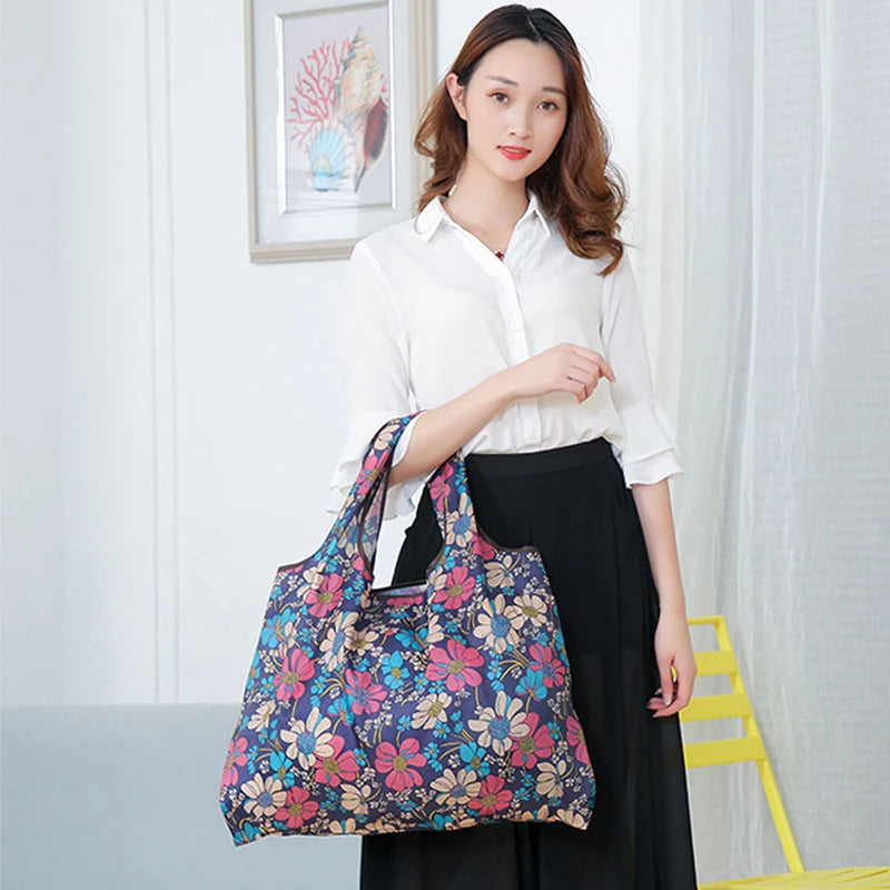 Reusable Foldable Shopping Tote Bag – Large Capacity Grocery Bag