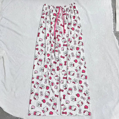 Hello Kitty Pajama Pants – Anime Cartoon Sanrio Sleepwear Trousers