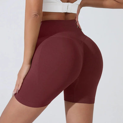 Women's High-Waist Butt Lifting Biker Shorts – Seamless Gym & Running Shorts