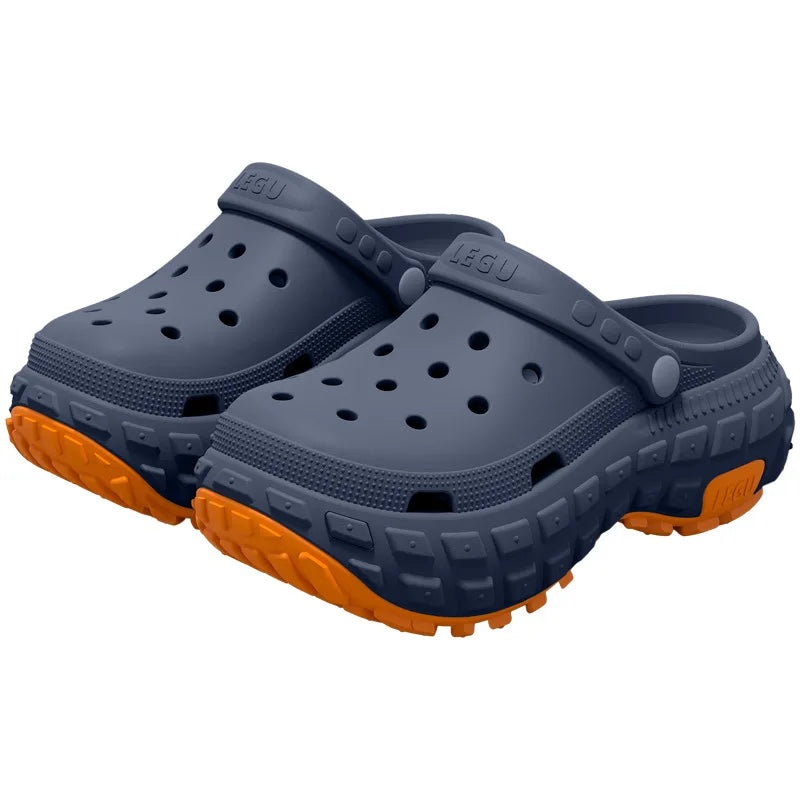 Men's Thick-Sole Perforated Clogs – Non-Slip Summer Sandals