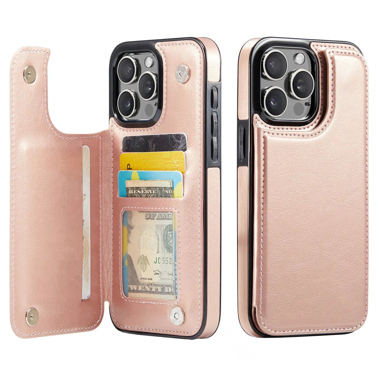 Wallet Card Holder Case Iphone 16 15 14 13 12 11 Pro Max Xs Xr Leather Cover