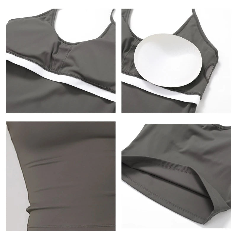 Women's Shockproof Yoga Tank Top - Quick-Dry Gym Vest