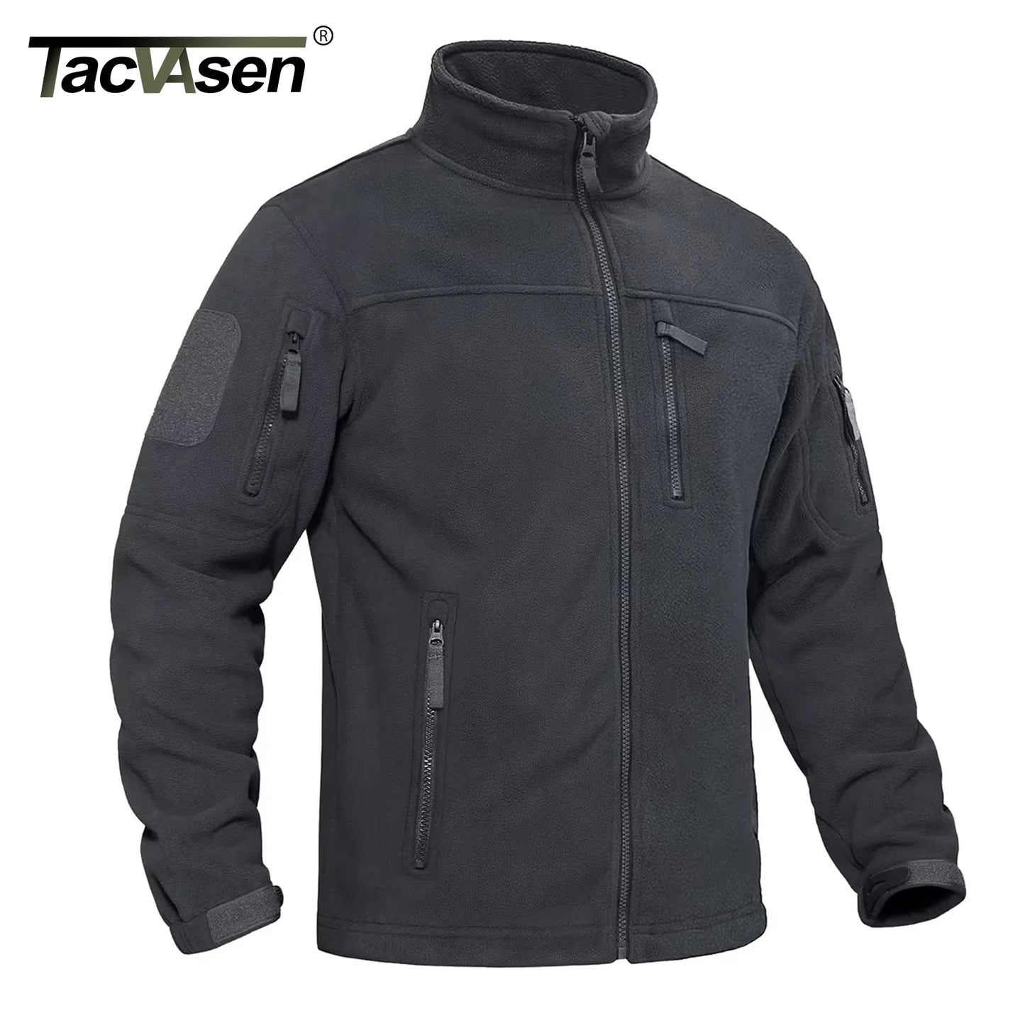 Men's Fleece Jacket – Full Zip Tactical Windproof Coat