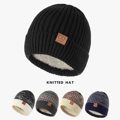 Fleece-Lined Knit Beanie Hat – Unisex Warm Winter Skull Cap