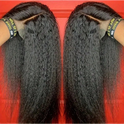 Kinky Straight 13x4 Lace Front Human Hair Wigs Women Brazilian Bone Colored 5x5 Transparent Frontal