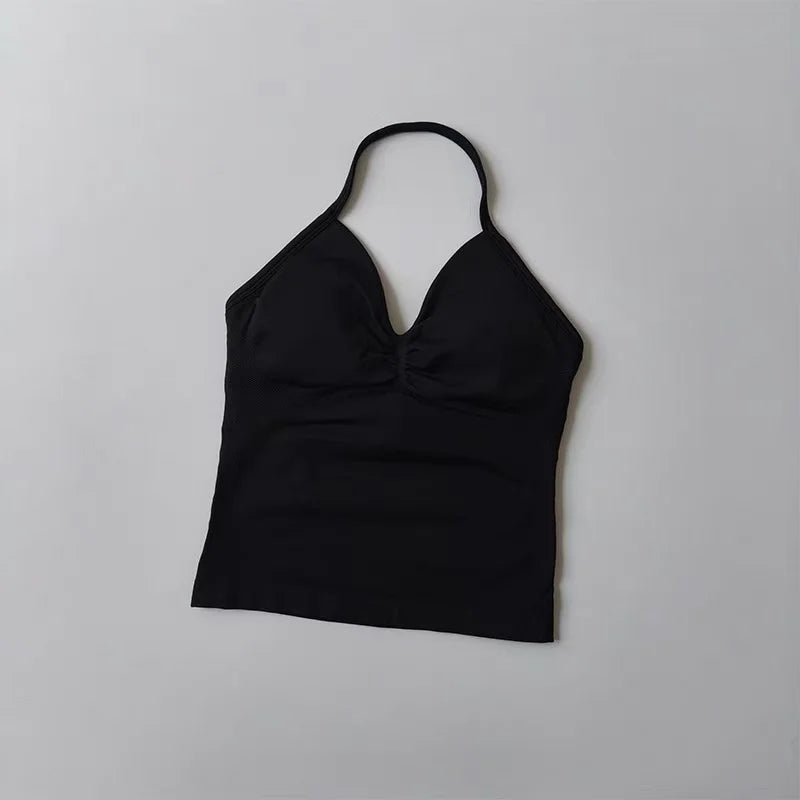 Women's Halter Neck Sports Bra & Shorts Set