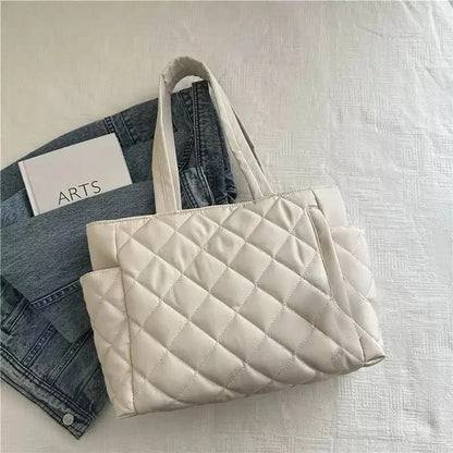 Quilted Tote Bag – Large Capacity Shoulder Bag for Women