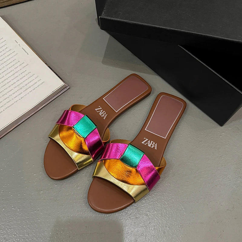 Summer Designer Women S Solid Color Slippers Zapatos De Mujer Shoes