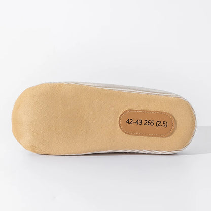 Unisex Home Slippers Soft Fur Warm Indoor Flat Slides Nonslip Couples Shoes Bedroom Light Slience