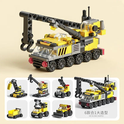 City Police Building Blocks Set – 6-in-1 Vehicle Construction Toy