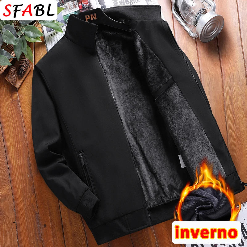 Men's Fleece-Lined Lapel Jacket – Warm Business Casual Coat