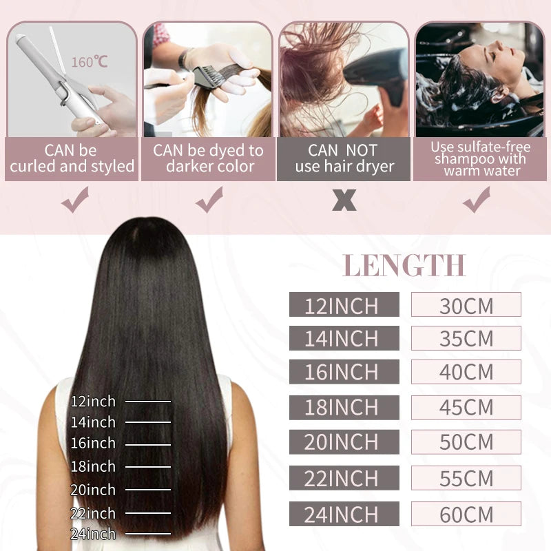 Ugeat Tape Hair Extensions Human Real Natural Brazilian Remy Straight Seamless Skin Weft Women