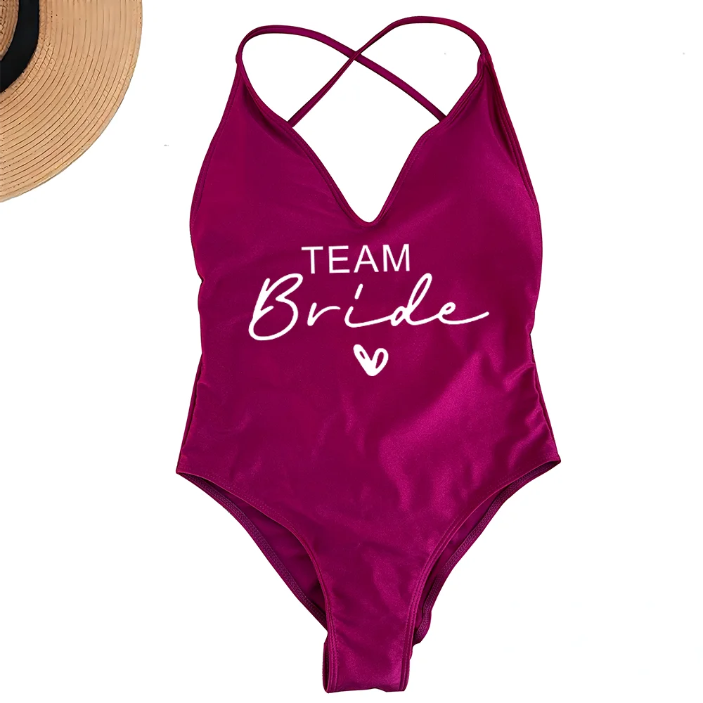 Team Bride One-Piece Swimsuit – Padded Bachelorette Bathing Suit