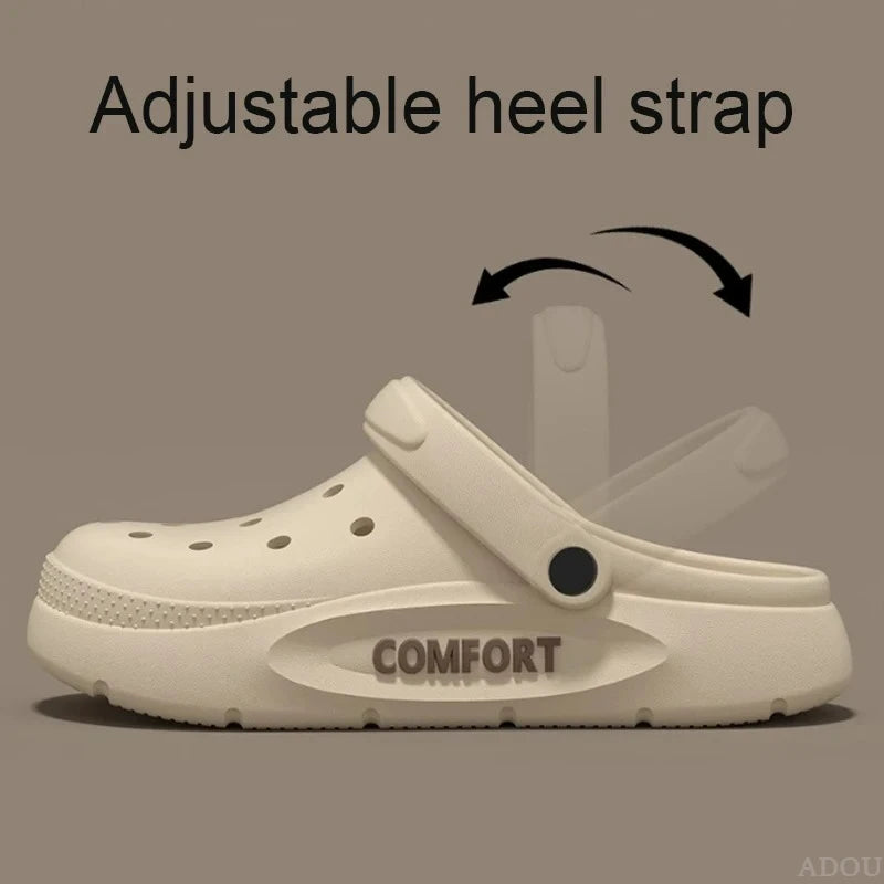 Hollow Clog Slippers – Thick Platform Anti-Slip Indoor Outdoor Shoes