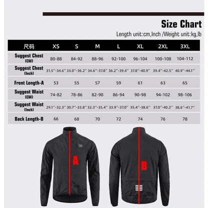Men's Windproof Cycling Jacket – Ultralight Long Sleeve Bike Jersey