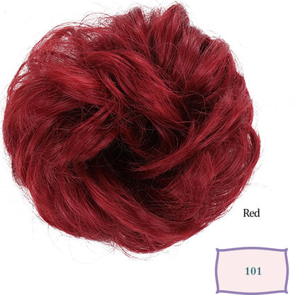 Synthetic Messy Hair Bun Chignon Scrunchies Fake Band Braid Elastic Hairpiece Tail Donut Updo Pieces