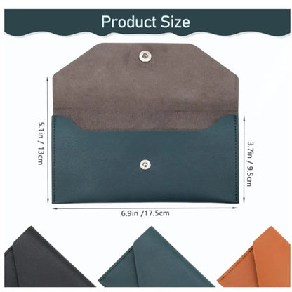 Slim PU Leather Envelope Wallet – Waterproof Cash Organizer