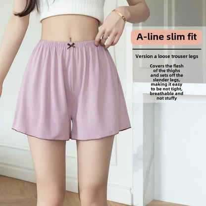 Ice Silk Pajama Shorts – Loose Breathable Summer Home Shorts