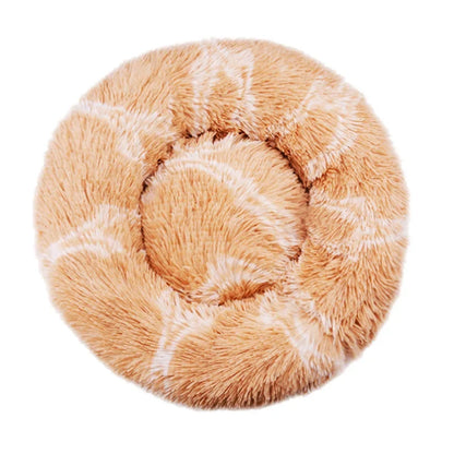 Round Plush Pet Bed – Super Soft Donut Bed for Dogs & Cats